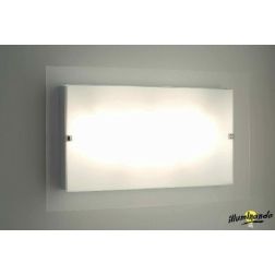 FLAT APPLIQUE PICCOLA IN VETRO SATINATO BIANCO DESIGN MODERNO DI ILLUMINANDO Illuminando - Cristalensi Shop Online 2