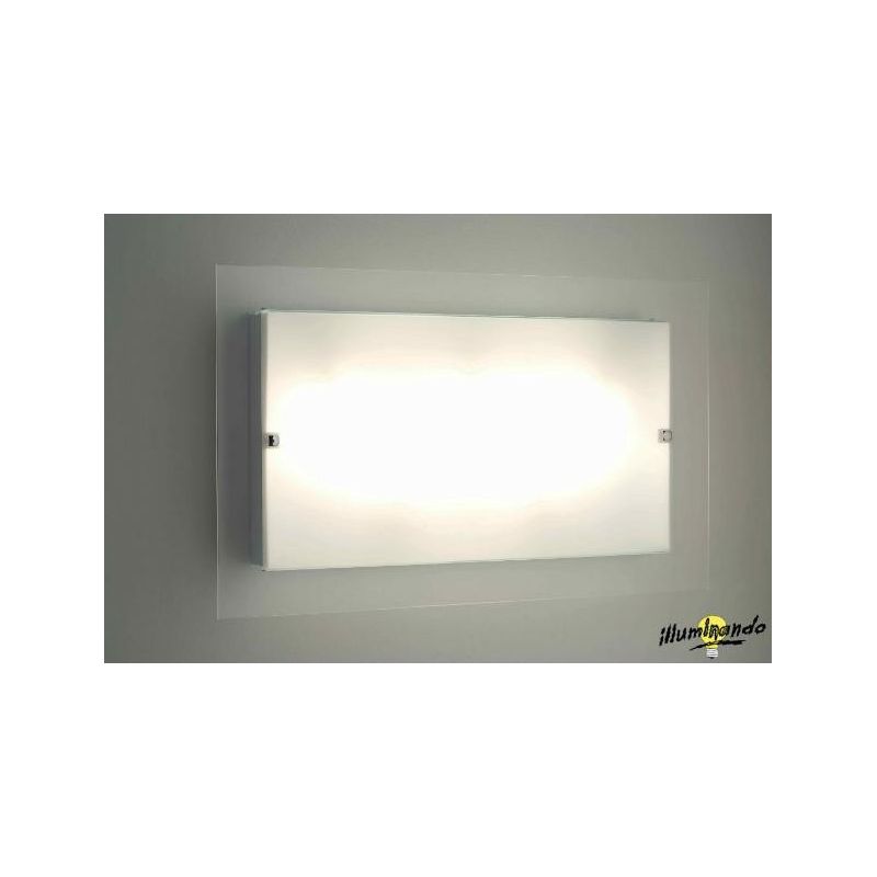 FLAT APPLIQUE PICCOLA IN VETRO SATINATO BIANCO DESIGN MODERNO DI ILLUMINANDO Illuminando - Cristalensi Shop Online