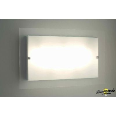 FLAT APPLIQUE PICCOLA IN VETRO SATINATO BIANCO DESIGN MODERNO DI ILLUMINANDO Illuminando - Cristalensi Shop Online