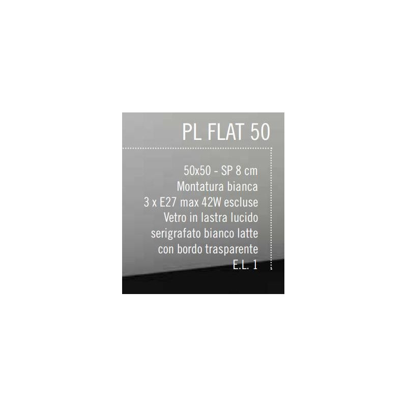 FLAT PLAFONIERA MODERNA 50X50 IN VETRO SATINATO BIANCO DI ILLUMINANDO Illuminando - Cristalensi Shop Online