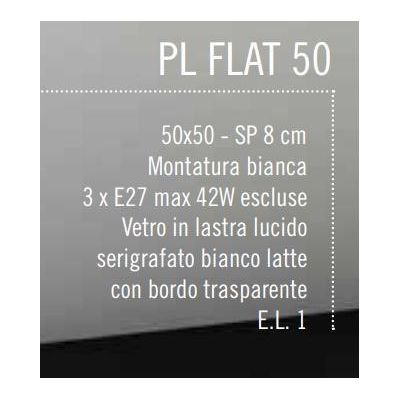FLAT PLAFONIERA MODERNA 50X50 IN VETRO SATINATO BIANCO DI ILLUMINANDO Illuminando - Cristalensi Shop Online