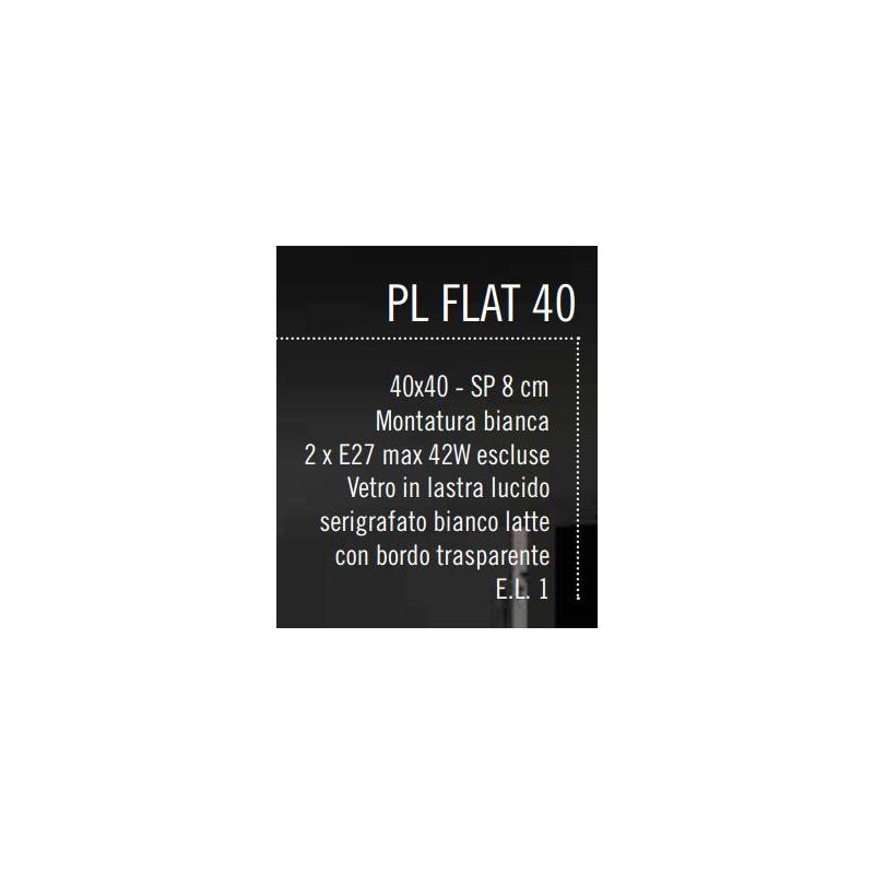FLAT PLAFONIERA MEDIA MODERNA 40X40 IN VETRO SATINATO BIANCO DI ILLUMINANDO Illuminando - Cristalensi Shop Online