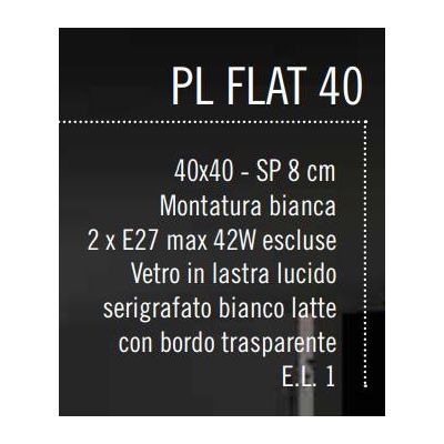 FLAT PLAFONIERA MEDIA MODERNA 40X40 IN VETRO SATINATO BIANCO DI ILLUMINANDO Illuminando - Cristalensi Shop Online