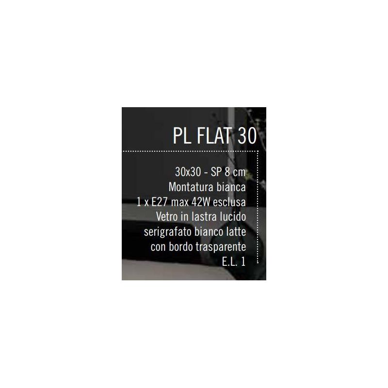 FLAT PLAFONIERA PICCOLA MODERNA 30X30 IN VETRO SATINATO BIANCO DI ILLUMINANDO Illuminando - Cristalensi Shop Online