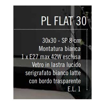 FLAT PLAFONIERA PICCOLA MODERNA 30X30 IN VETRO SATINATO BIANCO DI ILLUMINANDO Illuminando - Cristalensi Shop Online