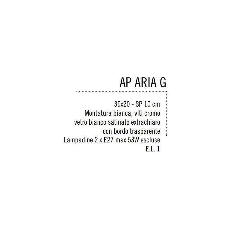 ARIA LAMPADA DA PARETE IN VETRO BIANCO BORDO TRASPARENTE LUCE DIFFUSA Illuminando - Cristalensi Shop Online