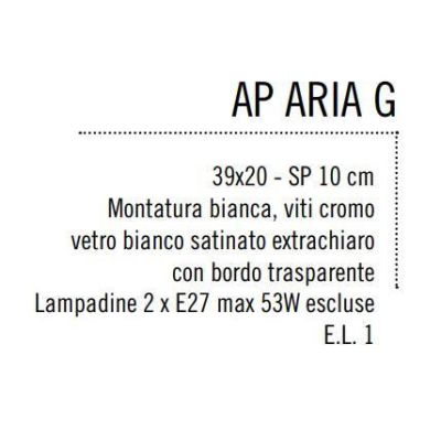 ARIA LAMPADA DA PARETE IN VETRO BIANCO BORDO TRASPARENTE LUCE DIFFUSA Illuminando - Cristalensi Shop Online