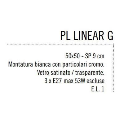 LINEAR GRANDE PLAFONIERA IN VETRO SERIGRAFATO 50X50 CM 3XE27 DI ILLUMINANDO Illuminando - Cristalensi Shop Online