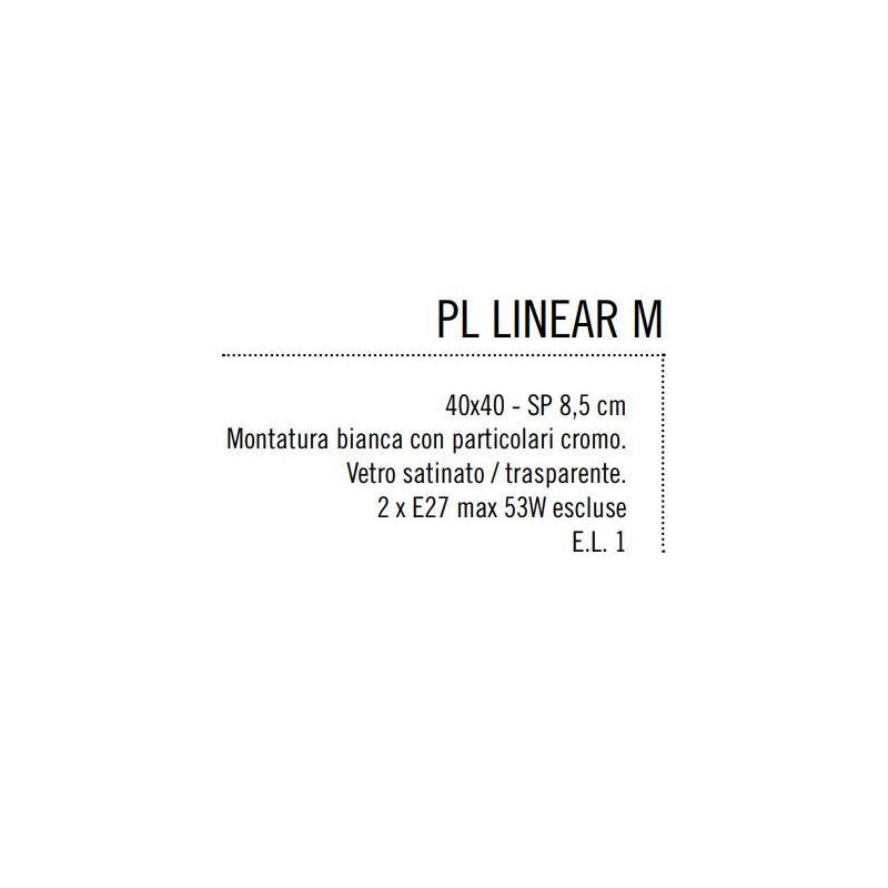 LINEAR MEDIA PLAFONIERA IN VETRO SERIGRAFATO 40X40 CM ECONOMICA Illuminando - Cristalensi Shop Online