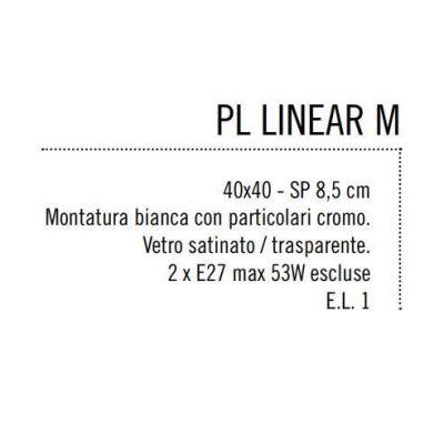 LINEAR MEDIA PLAFONIERA IN VETRO SERIGRAFATO 40X40 CM ECONOMICA Illuminando - Cristalensi Shop Online