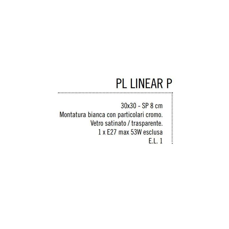 LINEAR PICCOLA PLAFONIERA IN VETRO SERIGRAFATO 30X30 CM ECONOMICA Illuminando - Cristalensi Shop Online