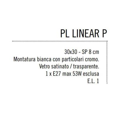 LINEAR PICCOLA PLAFONIERA IN VETRO SERIGRAFATO 30X30 CM ECONOMICA Illuminando - Cristalensi Shop Online