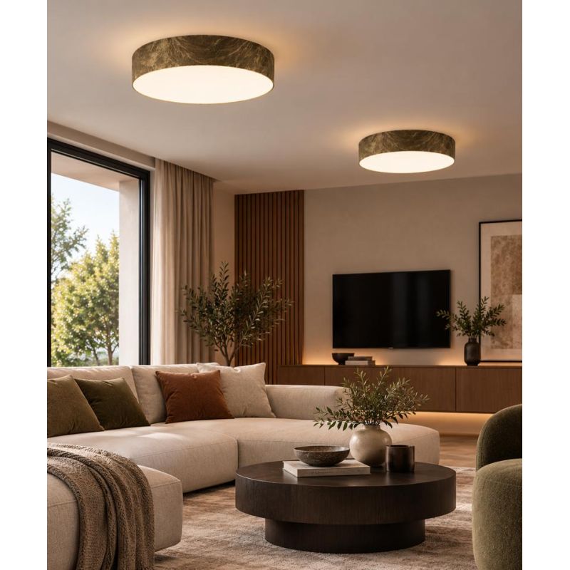 BOX PLAFONIERA ROTONDA D50 CM LED 80W LUCE 3000K-4000K IN METALLO 26 COLORI MODENA