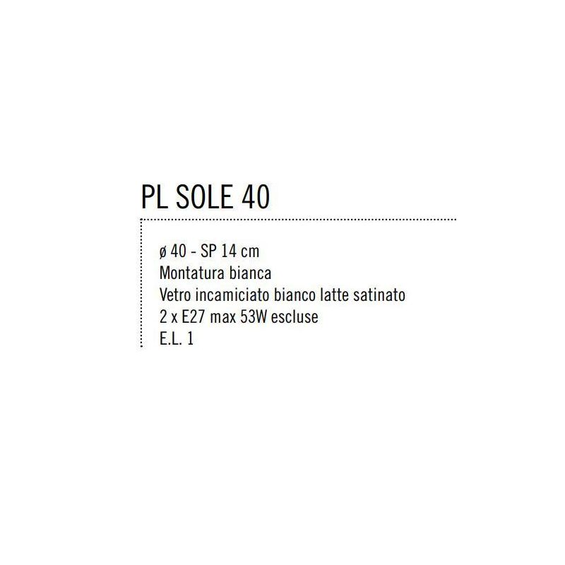 SOLE 40 CM PLAFONIERA VETRO BIANCO LATTE SATINATO DI ILLUMINANDO ECONOMICA Illuminando - Cristalensi Shop Online