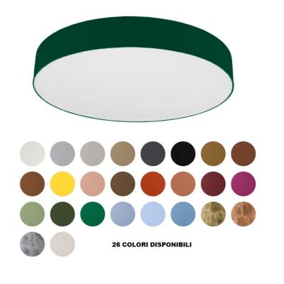 BOX PLAFONIERA ROTONDA D50 CM LED 80W LUCE 3000K-4000K IN METALLO 26 COLORI MODENA