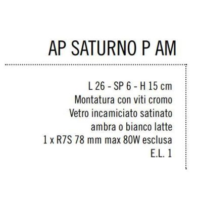 SATURNO LAMPADA DA PARETE IN VETRO INCAMICIATO COLORE AMBRA MODERNA Illuminando - Cristalensi Shop Online