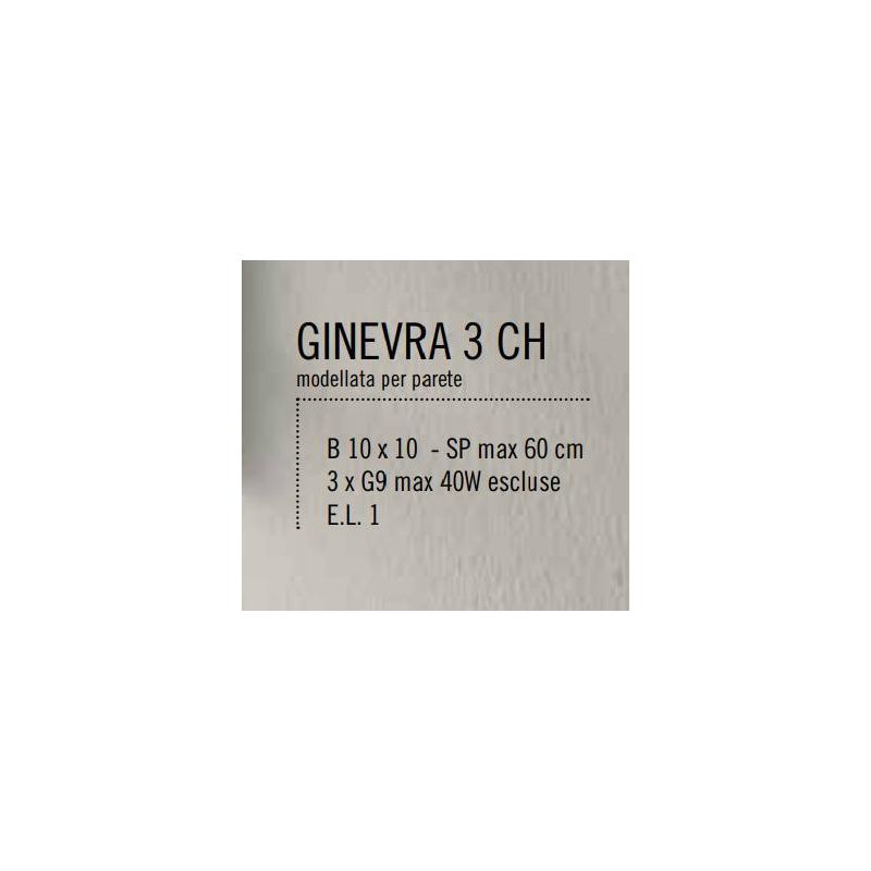 GINEVRA CHIC 3 LAMPADA DA SOFFITTO O PARETE IN METALLO CROMO O NICHEL SATINATO CON BRACCI SEMIRIGIDI Illuminando - Cristalensi S