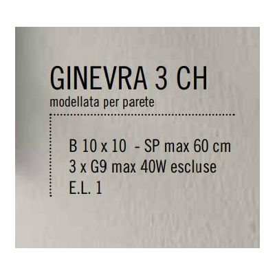 GINEVRA CHIC 3 LAMPADA DA SOFFITTO O PARETE IN METALLO CROMO O NICHEL SATINATO CON BRACCI SEMIRIGIDI Illuminando - Cristalensi S