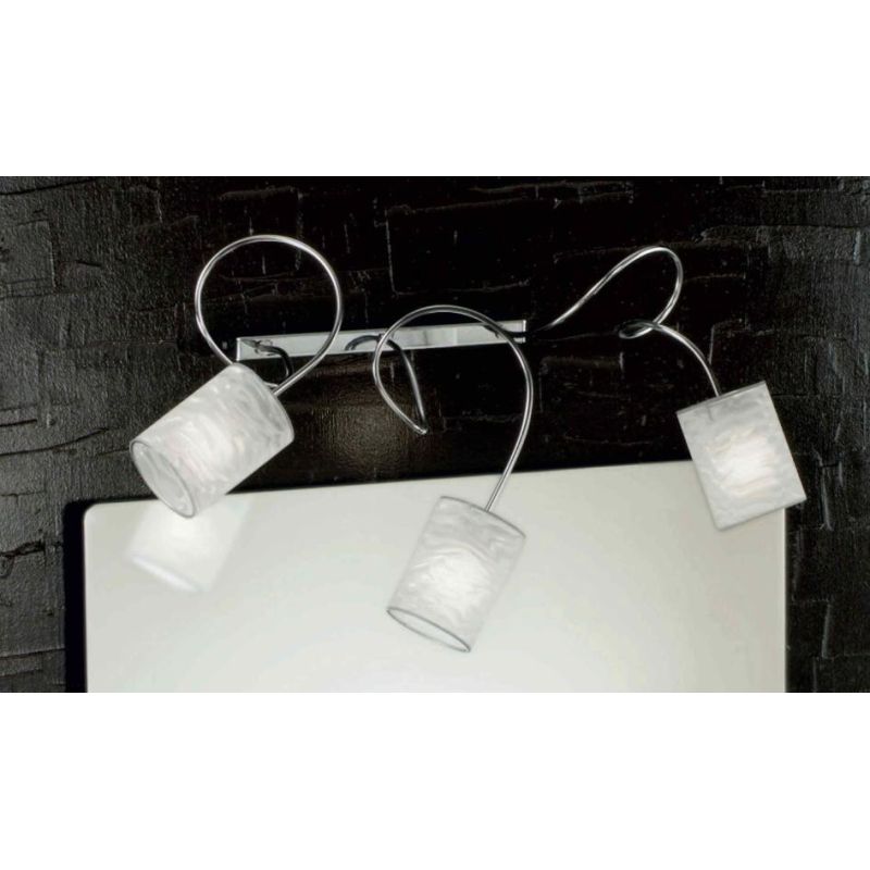 GINEVRA CHIC APPLIQUE 3 LUCI IN METALLO CROMO O NICHEL SATINATO CON BRACCI SEMIRIGIDI Illuminando - Cristalensi Shop Online