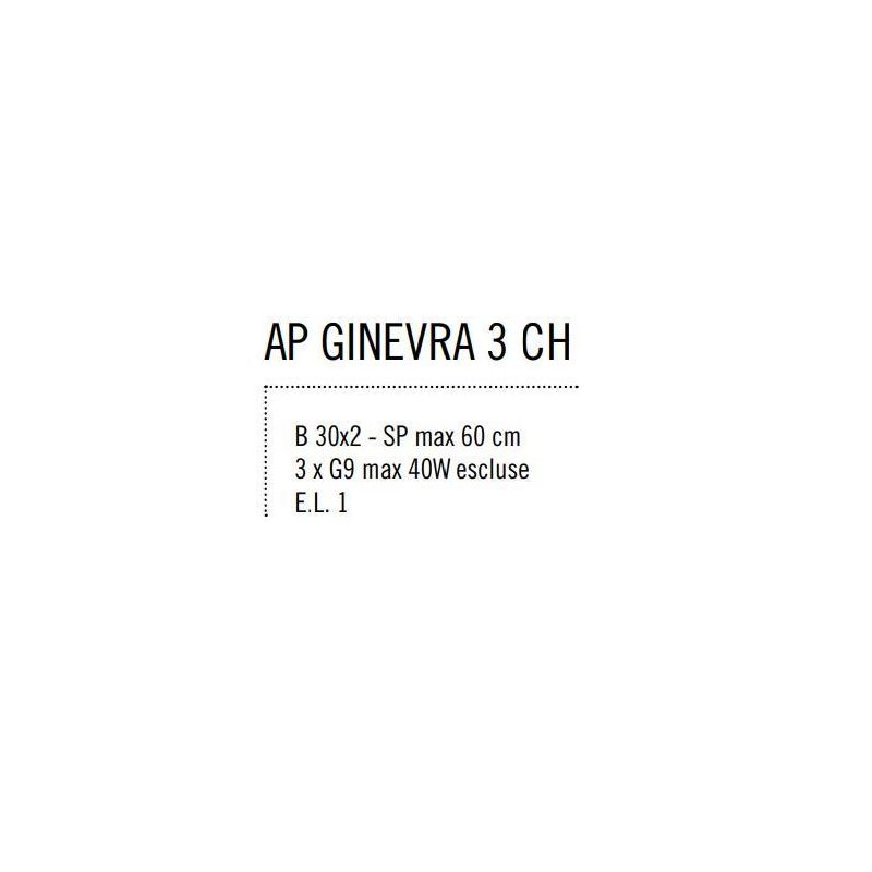GINEVRA CHIC APPLIQUE 3 LUCI IN METALLO CROMO O NICHEL SATINATO CON BRACCI SEMIRIGIDI Illuminando - Cristalensi Shop Online