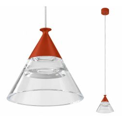 CONY SOSPENSIONE SINGOLA D14 CM LED 7W CCT 3000K-4000K IN METALLO 22 COLORI CON DIFFUSORE TRASPARENTE