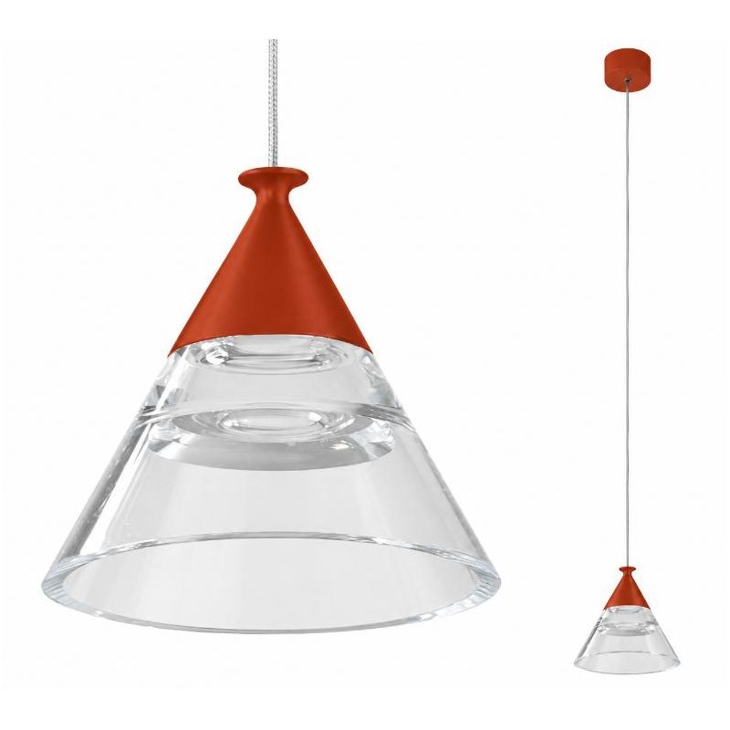 CONY SOSPENSIONE SINGOLA D14 CM LED 7W CCT 3000K-4000K IN METALLO 22 COLORI CON DIFFUSORE TRASPARENTE