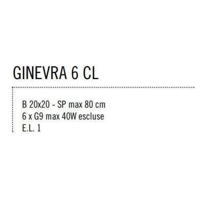 GINEVRA 6 CLARA PLAFONIERA CON BRACCI SEMIRIGIDI IN CROMO O NICHEL SATINATO Illuminando - Cristalensi Shop Online