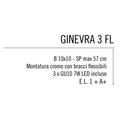 GINEVRA 3 FLEX LED PLAFONIERA/APPLIQUE IN METALLO CROMATO Illuminando - Cristalensi Shop Online