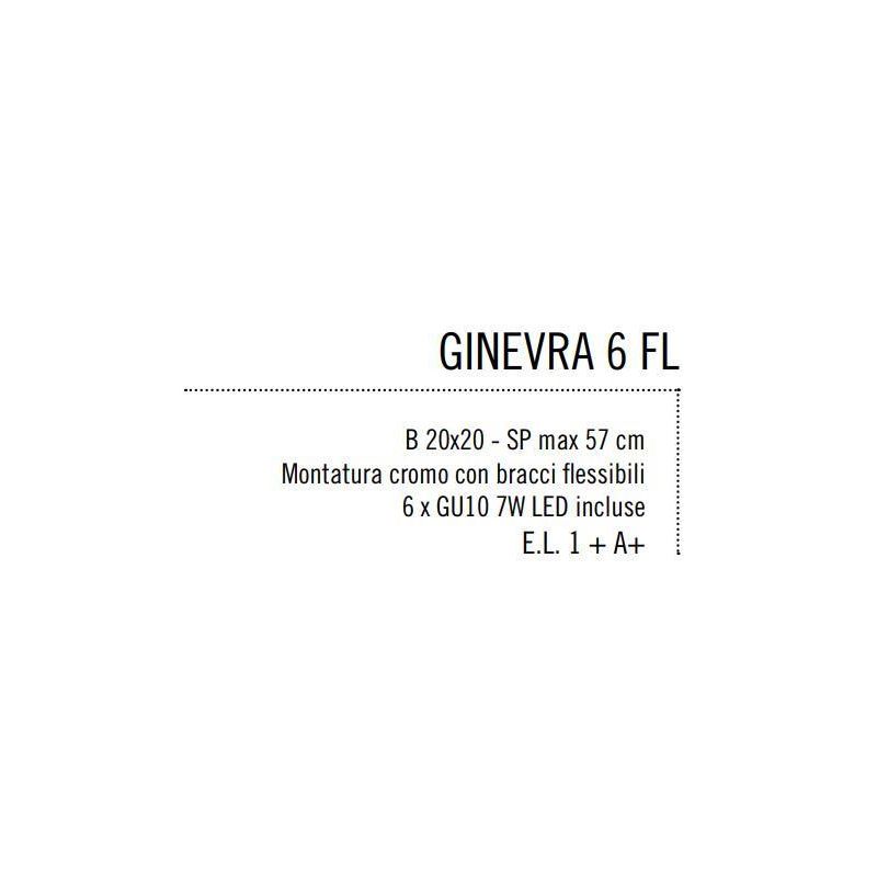 GINEVRA 6 FLEX LED PLAFONIERA CON BRACCI FLESSIBILI IN METALLO CROMATO Illuminando - Cristalensi Shop Online