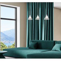 CONY SOSPENSIONE 3 LUCI RETTANGOLARE LED 21W CCT 3000K-4000K IN METALLO 22 COLORI CON DIFFUSORI TRASPARENTI 2