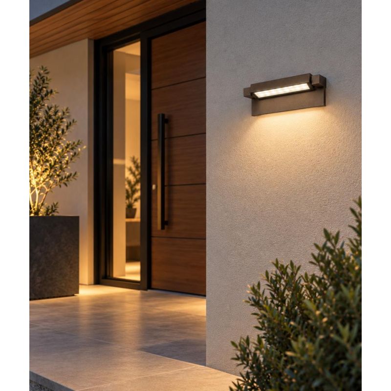 CORNER APPLIQUE ORIENTABILE DA ESTERNI IP65 LED 36W LUCE CCT 3000K-4000K IN ALLUMINIO BIANCO,RUGGINE O NERO