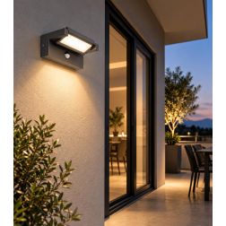 CORNER APPLIQUE CON SENSORE DI MOVIMENTO DA ESTERNI IP65 ANTRACITE LED 20W LUCE CCT 3000K-4000K MODERNO 2