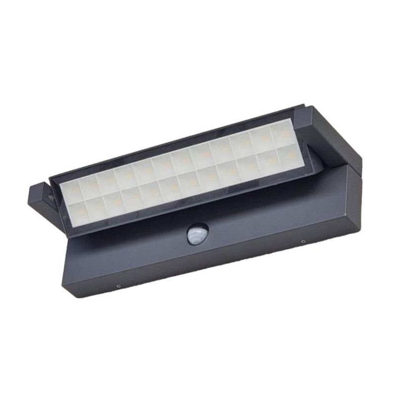 CORNER APPLIQUE CON SENSORE DI MOVIMENTO IP65 ANTRACITE LED 36W LUCE CCT 3000K-4000K DA ESTERNO MODERNA