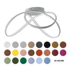 DIZZY PLAFONIERA D75 CM LED 36W DIMMERABILE IN METALLO 22 COLORI DESIGN MODERNO