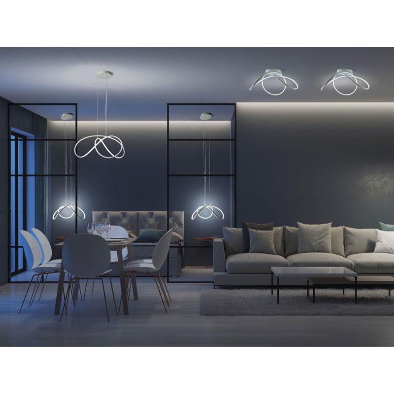 DIZZY PLAFONIERA D90 CM LED 46W DIMMERABILE IN METALLO 22 COLORI DESIGN MODERNO