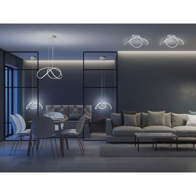DIZZY PLAFONIERA D90 CM LED 46W DIMMERABILE IN METALLO 22 COLORI DESIGN MODERNO