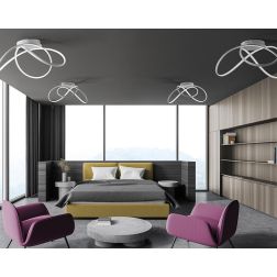 DIZZY PLAFONIERA D90 CM LED 46W DIMMERABILE IN METALLO 22 COLORI DESIGN MODERNO 2
