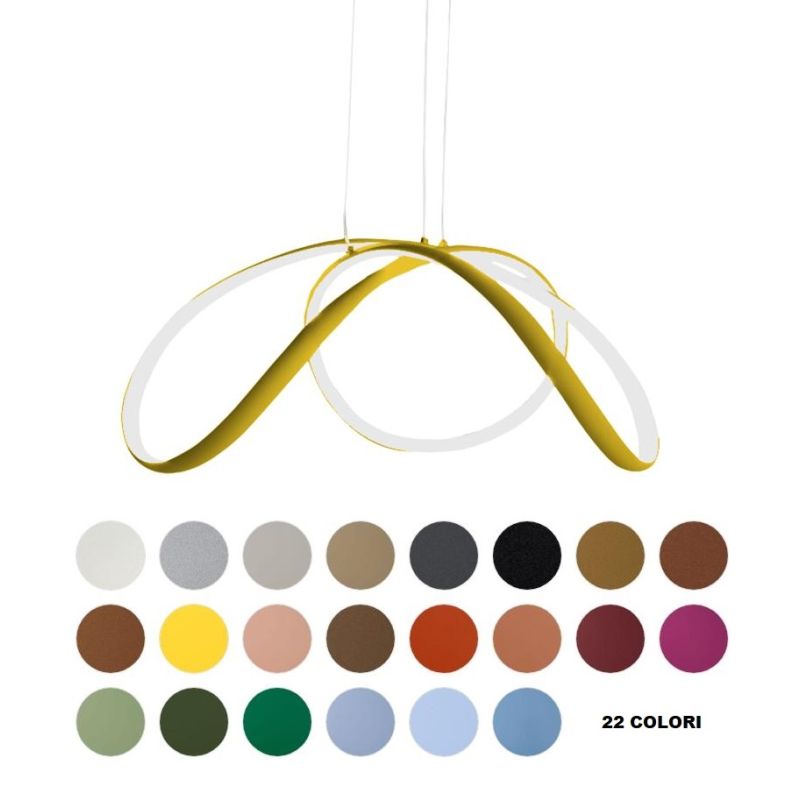 DIZZY SOSPENSIONE MODERNA D75 CM LED 36W DIMMERABILE IN METALLO 22 COLORI