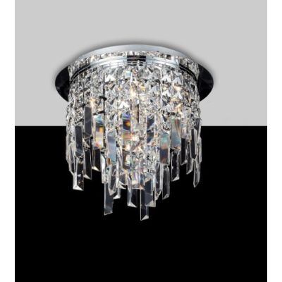 2188 PLAFONIERA TONDA IN METALLO CROMATO CON MATTONELLE E LOSANGHE IN CRISTALLO AFFRALUX - Cristalensi Shop Online