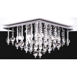 3145 PLAFONIERA QUADRATA IN METALLO CROMATO E OTTAGONI IN CRISTALLO AFFRALUX - Cristalensi Shop Online 2