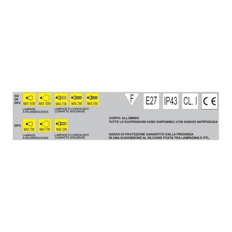 Sospensione esterno 523 Garden Luce - Cristalensi Shop Online