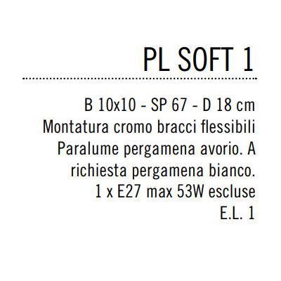 SOFT PLAFONIERA AD UNA LUCE CON PARALUME IN PERGAMENA BIANCA O AVORIO Illuminando - Cristalensi Shop Online
