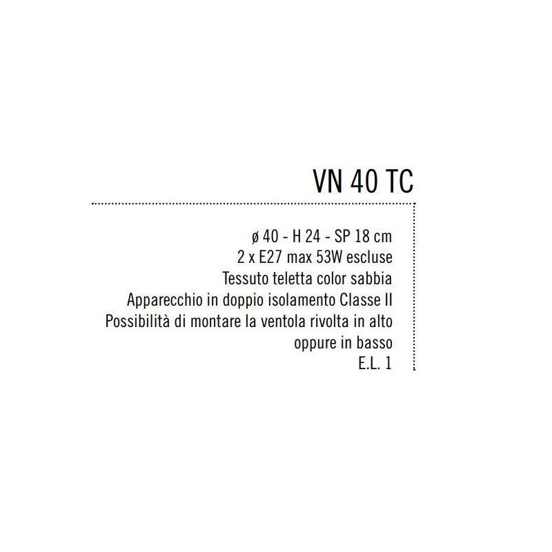VENTOLA 40 CM DIAMETRO A TRONCO DI CONO IN TESSUTO TELETTA COLOR SABBIA Illuminando - Cristalensi Shop Online