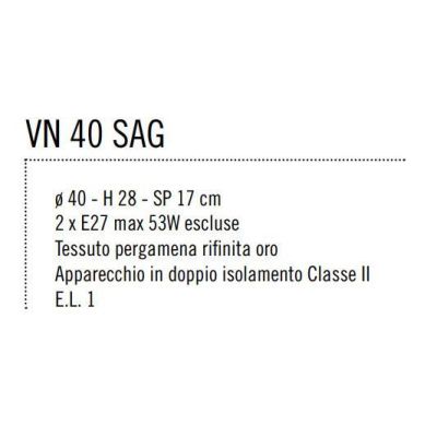 VENTOLA 40 CM DIAMETRO SAGOMATA IN PERGAMENA AVORIO BORDINO ORO Illuminando - Cristalensi Shop Online