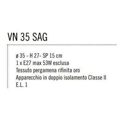 VENTOLA 35 SAGOMATA IN PERGAMENA AVORIO CON BORDINO IN ORO Illuminando - Cristalensi Shop Online