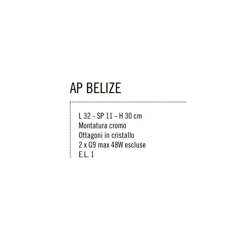 BELIZE LAMPADA DA PARETE IN CRISTALLO Illuminando - Cristalensi Shop Online