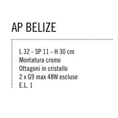 BELIZE LAMPADA DA PARETE IN CRISTALLO Illuminando - Cristalensi Shop Online