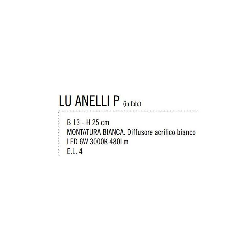 ANELLI LAMPADA DA TAVOLO MODERNA IN METALLO BIANCO H25 LED 6W LUCE 3000K DI ILLUMINANDO Illuminando - Cristalensi Shop Online