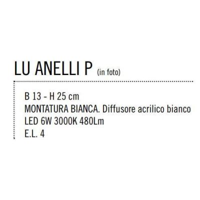 ANELLI LAMPADA DA TAVOLO MODERNA IN METALLO BIANCO H25 LED 6W LUCE 3000K DI ILLUMINANDO Illuminando - Cristalensi Shop Online