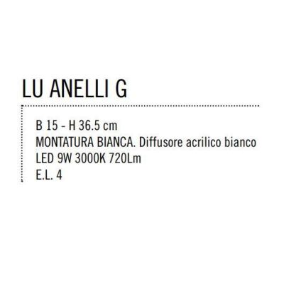 ANELLI LAMPADA DA TAVOLO MODERNA H36 IN METALLO BIANCO LED 9W LUCE 3000K DI ILLUMINANDO Illuminando - Cristalensi Shop Online
